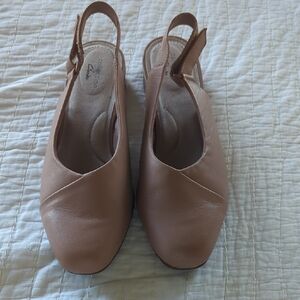 Clarks Women's Beige Slingback Flats